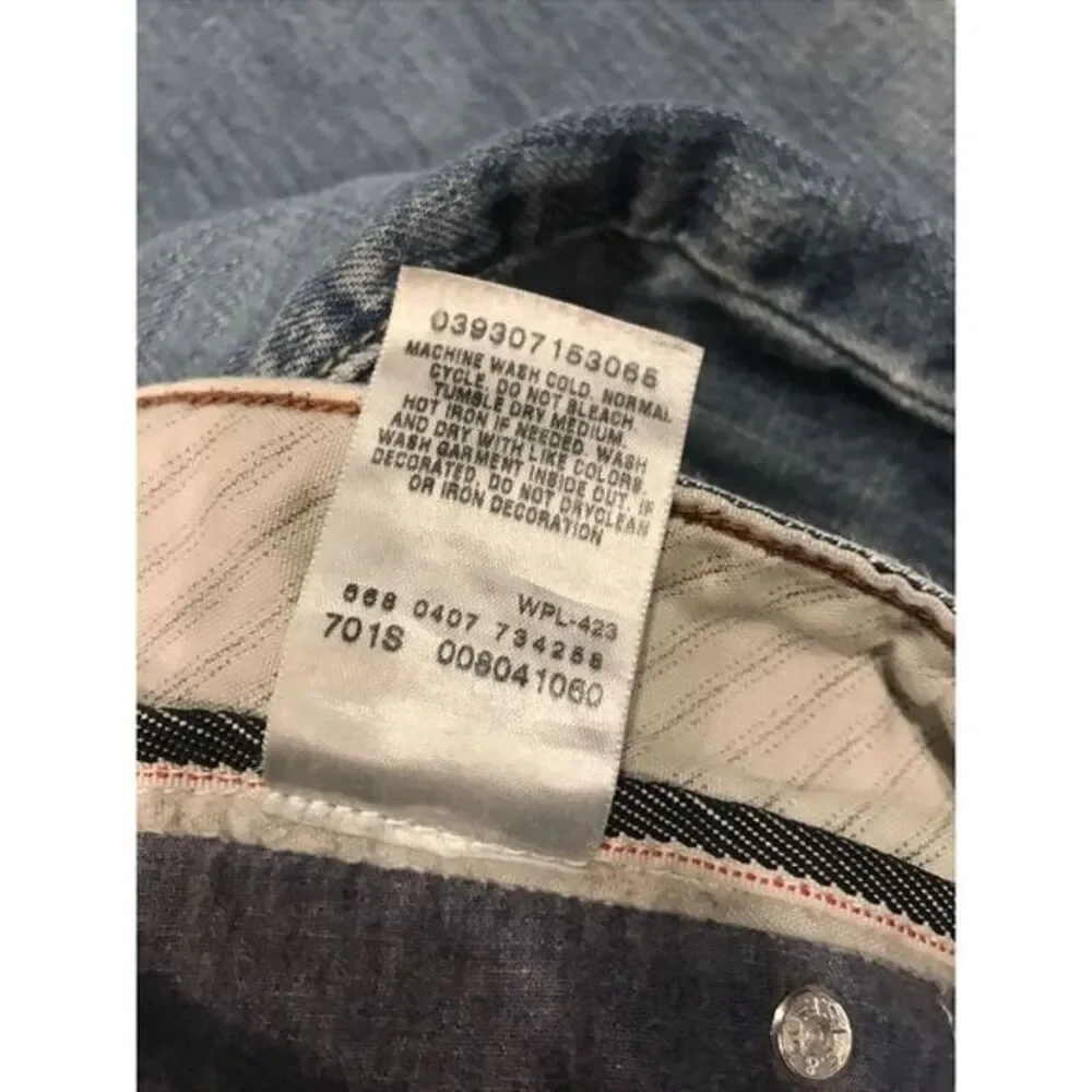 Vintage!! Levis 701 S Straight Fit‎ Light Wash Jeans 36x32